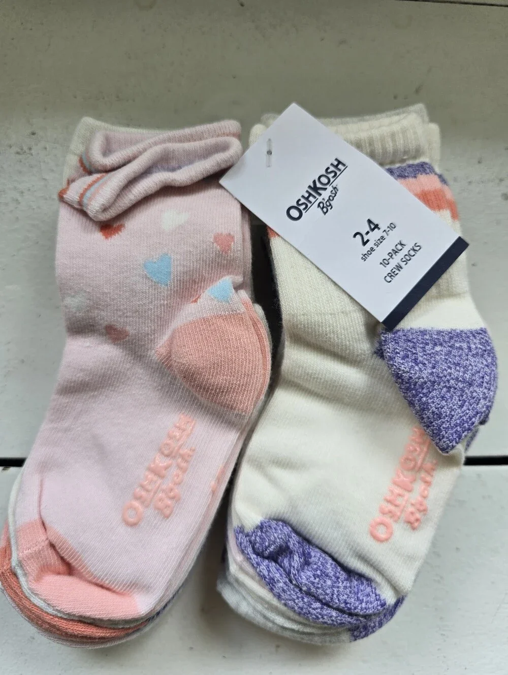 OshKosh B'gosh Girls' Ankle Socks - Pink, Light Blue, Purple